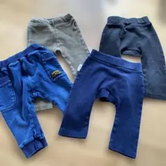 モンキーパンツなど4種パンツ　ネイビーブラック　80サイズ