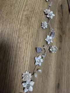 ウェディング ヘッドドレス 花モチーフ