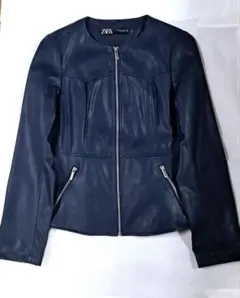 ZARA ネイビー シングルライダースジャケット♡美品