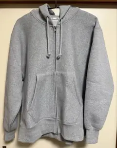 GU グレー ジップアップパーカー　Lサイズ