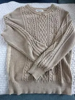 RODEO CROWNS ベージュ ケーブルニットセーター