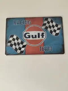Gulf Racing Team ブリキ看板 レトロ インテリア