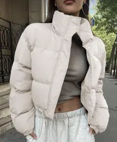 shein ダウン ベージュ