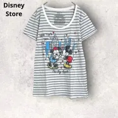 Disney Store ミッキー＆ミニー　半袖Tシャツ　ボーダー柄　M 綿混のサムネイル