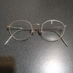 【超美品】JINS オールチタン メガネ ゴールド ボストン
