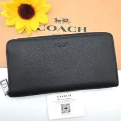 新作 新品 COACH 長財布 ブラック メンズ 小銭入れ付き - メルカリ