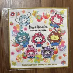 【値下げ不可】大阪関西万博 × サンリオミャクミャク コラボ ハンカチ　フラワー