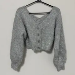 美品！ Heather ラメニットカーディガン ショート丈