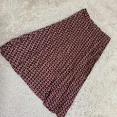 INDIVI 総柄プリーツスカート ピンク 3 華やか オシャレ キレイめ