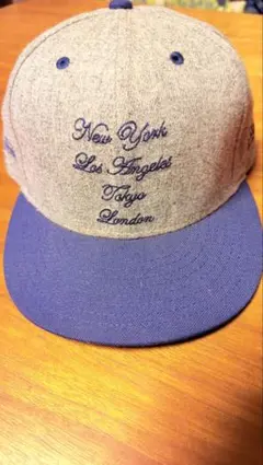 STUSSY NEWERAキャップ グレー/ネイビー