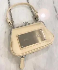 Matin Kim】グロッシー レザー マイクロバッグ ミニバッグ シルバー 