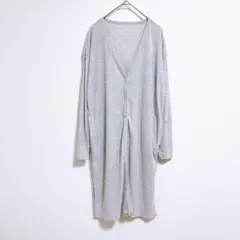 カーディガン　ロングカーディガン　長袖　グレー　灰色　レーヨン　M～L