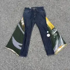 一点物 ドッキングフレアパンツ リメイク ラグ デニム エドウィン 古着