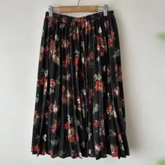 GU フラワープリント プリーツスカート M