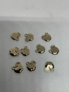 リンゴ型チャーム 10個セット ゴールド