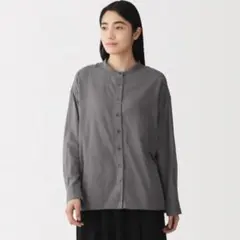 無印良品　強撚シアー長袖シャツ