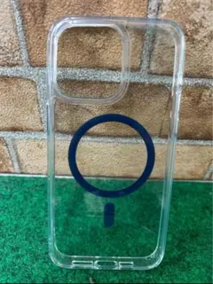 iPhone 15 Pro Max ケース ワイヤレス充電 (クリア、ブルー)