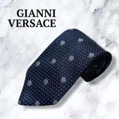 【極美品】VERSACE ヴェルサーチ ネクタイ シルク ネイビー メデューサ柄