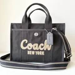 【ほぼ新品】COACH 2way トートバッグ カーゴ トート 34 黒 A4