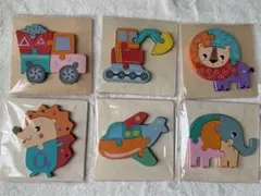 木製パズル 絵合わせ 6枚セット 幼児用