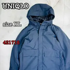 UNIQLO ハイブリッドダウンパーカー ネイビー XL 421716