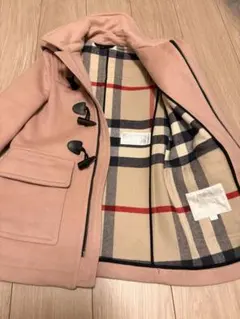 バーバリー チルドレン ピンク ダッフルコート ノバチェック 8Y 8万円