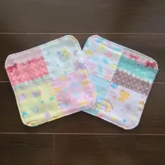 ガーゼハンカチ　パッチワーク　２枚セット