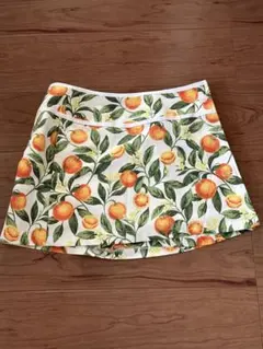 オレンジプリント フレアキュロット