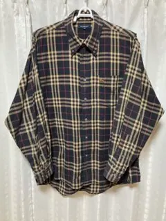 美品 BURBERRY チェック柄 ボタンダウンシャツ M 長袖 綿100%