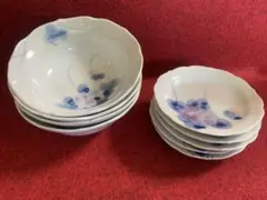 昭和レトロ　有田焼　喜華作　小鉢４個と小皿５枚セット