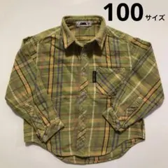 キッズ　長袖シャツ　チェックシャツ　　　　　 100サイズ　グリーン