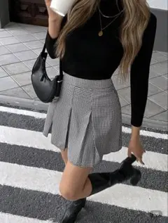 チェック柄ミニプリーツスカート