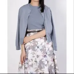 アプワイザー・リッシェ　カーディガン　ブルー系　シルバーボタン　2