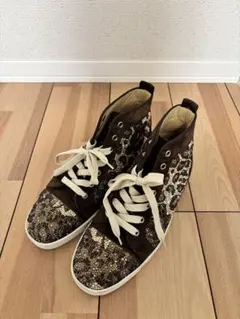 Christian Louboutinレオパード柄ハイカットスニーカー