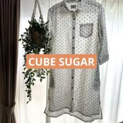 CUBE SUGAR 花柄五分袖チュニック