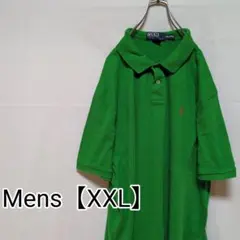 P25【US輸入】ラルフローレン　半袖ポロシャツ【メンズXXL】グリーン