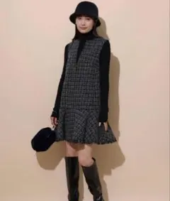 Apuweiser riche ツイードペプラムワンピ