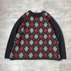 LAND’S END ニット　セーター　アーガイル柄　カシミヤ100%