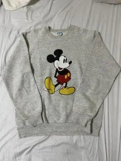 OLD Disney 80s made in USA ラグランスウェット　霜降りのサムネイル