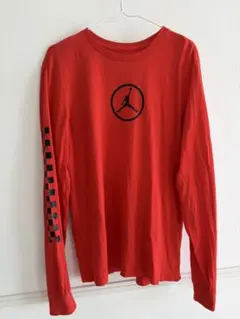 JORDAN 長袖Tシャツ レッド チェッカーフラッグ Mサイズのサムネイル