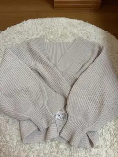 GRL カシュクールニット ベージュ 長袖のサムネイル