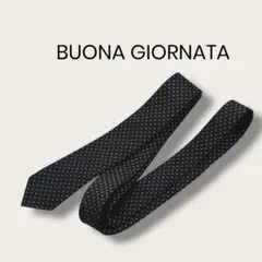 BUONA GIORNATA ドット　四角いドット　細めネクタイ　タイ