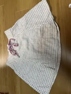 チェック柄リボンスカート 4L
