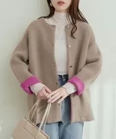 natural couture FOX混Wフェースニットコート