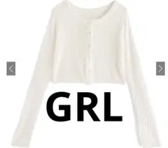 GRL ショート丈シアーニットカーディガン ホワイトのサムネイル