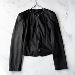 ✨美品✨ZARAザラ ノーカラーレザージャケット スタッズ S相当
