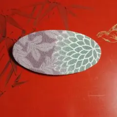 ハンドメイド　和風　バレッタ　薄紫
