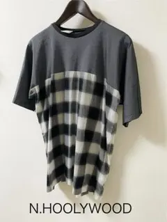 ［値下げ］エヌハリ　チェック切り替えTシャツのサムネイル