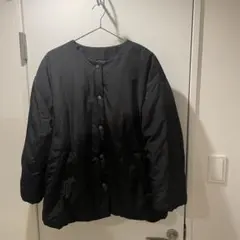 【美品】中綿アウター ブラック 袖リブ付き