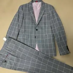 【極美品】ZARA セットアップスーツ　格子　グレー　上US36 下US30